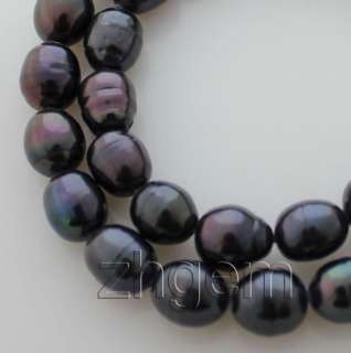 10*12mm black pearl loose beads gem 15.5long  