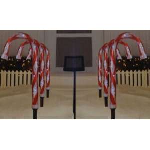  SET OF 6 SOLAR CHRISTMAS CANDY CANE LIGHTS Everything 