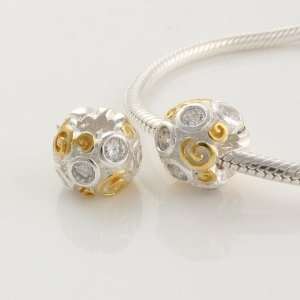 925 Sterling Silver Gold Vermeil Primrose Path with Clear 