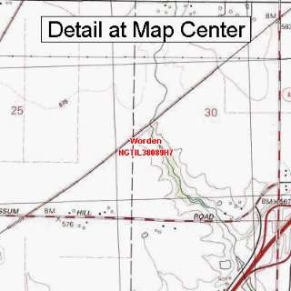  USGS Topographic Quadrangle Map   Worden, Illinois (Folded 
