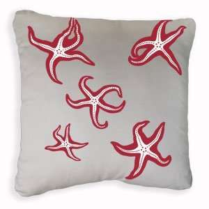  Starfish Decorative Pillows in Chili/Seagrass