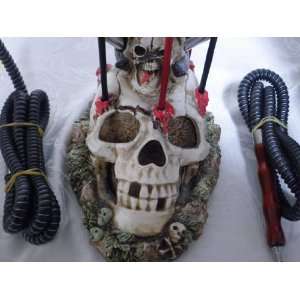   Skull Masterpiece 2 Hose Hand Crafted Exotic Hookah With Carrying Case