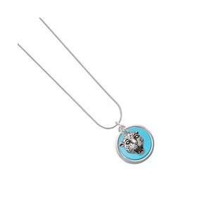     Mascot Hot Blue Pearl Acrylic Pendant Snake Chain Charm Necklace