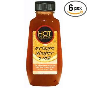 Hot Squeeze Sauce, Orange Ginger Zing, 11 Ounce (Pack of 6)  