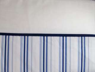 NAUTICA Huron Stripe White Blue Sheet Set QUEEN SIZE 300 Thread 100% 
