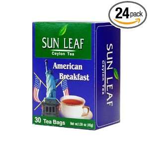 Sun Leaf American Breakfast Tea, 30 Count Tea Bags (Pack of 24 