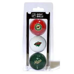 Minnesota Wild Set of 3 Multicolor Golf Balls  Sports 
