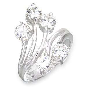 Womens Minimalist Style Cubic Zirconia Special Plating Ring, Size 5 