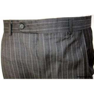   895 Men’s Suit 50 R 50R Charcoal Pinstripe Wool Business  