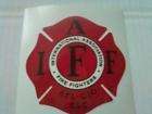 IAFF Decal Red with Black Trim Exterior Mount  
