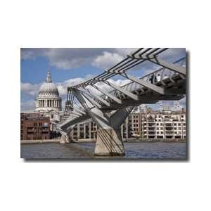  Saint Pauls Dome Millennium Bridge London England Giclee 