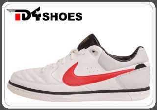 Nike5 Streetgato White Leather Suede Red 2012 Men Indoor Soccer Shoes 