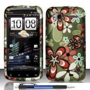 White Floral Network Premium Design Protector Hard Cover Case for HTC 