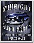 Midnight auto parts Logo metal garage man cave sign gas station 1564