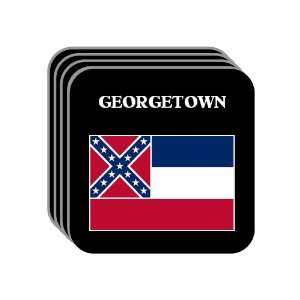   Flag   GEORGETOWN, Mississippi (MS) Set of 4 Mini Mousepad Coasters
