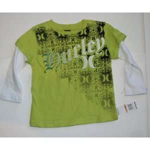  Hurley Toddler Long Sleeve T Shirt Size 2T Washed Limey 