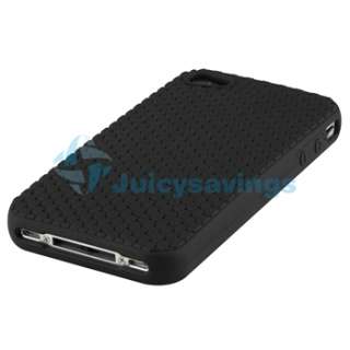 Black Matting Silicone Skin Cover Case for iPhone 4 4G  