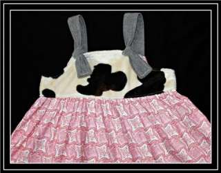 Matilda Jane ~ Westside Faux Fur Cow Knot Dress ~ Size 6 EEUC  