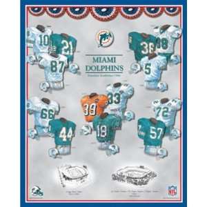  Miami Dolphins 11 x 14 Uniform History Plaque Sports 