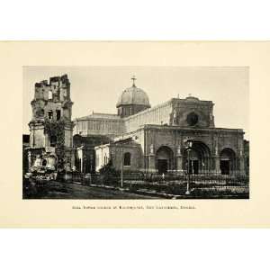 1898 Print Manila Metropolitan Cathedral Religious Church Bell Tower 