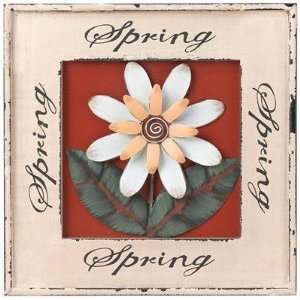 Wall Decor Wood Sign   Celebrate Spring w/ Metal 3D Flower (12Wx12 