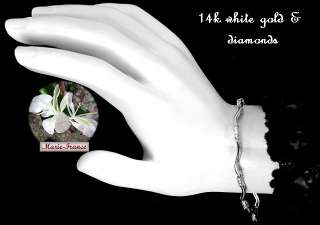 Luxurious estate 14k white gold diamond bracelet, 24 diamonds, 1/4 