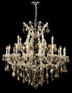 36 Large Maria Theresa Chandelier Golden Teak Crystal  