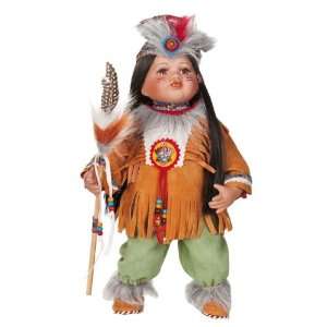  CHESMU 12 Porcelain Indian w/Spear Doll By Golden 