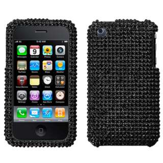 BLING Snap Phone Cover Case 4 Apple IPHONE 3GS 3G BLACK  