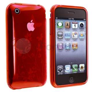   BUTTERFLY RED TPU GEL HARD BACK CASE SKIN for IPHONE 3 3G 3GS Gen USA