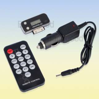FM Transmitter Music Player +Car Charger+Remote for iPhone 3GS 4S 4G 