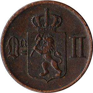 1878 Norway 1 Ore Coin Oscar II KM#352 Rare  