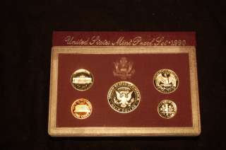 1990 US MINT Proof Set With John F Kennedy Half Dollar & More  