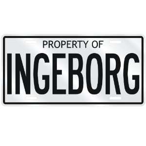  NEW  PROPERTY OF INGEBORG  LICENSE PLATE SIGN NAME