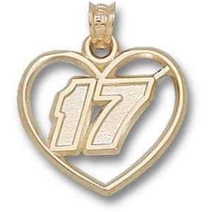  Matt Kenseth Driver Number 17 Heart Pendant   14KT Gold 