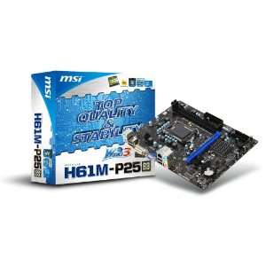   Intel H61 (B3) Micro ATX DDR3 1333 LGA 1155 Motherboards H61M P25 (B3