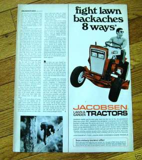 1969 Ad Jacobsen Lawn & Garden Tractor Ad  