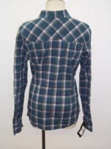 JAK Dark Teal Plaid Button Up Long Sleeve Shirt Size XL  