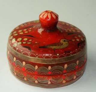 Vintage Sermal Tonala Jal Mexico Paper mache jar with lid  