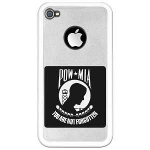 iPhone 4 or 4S Clear Case White POWMIA You Are Not 