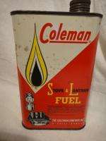   Coleman Stove & Lantern Fuel Can Empty 1 quart Tin Camp Display  