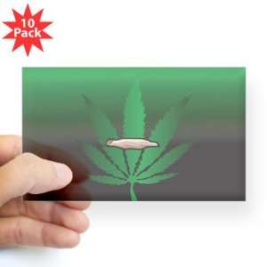   Clear (Rectangle 10Pk) Marijuana Joint and Leaf 