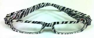 LED Light Up Reading Glasses Stylish Zebra Finish LRZ+100 +350  