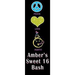   Love Party Personalized Vertical Banner 18 x 54 All Weather Vinyl