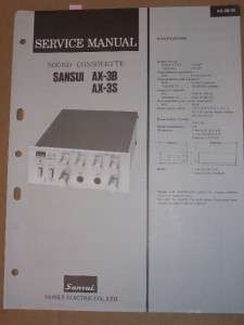 Sansui Service Manual~AX 3B/3S Sound Consolette  