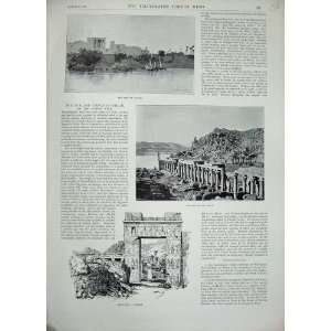  1894 Isel Philae Colonnade Archway Temple Nile Egypt