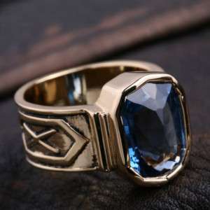 LORD OF THE RINGS 14K Gold Plated Blue Dwarf Rings  