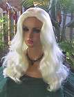 long wavy lightest platinum blonde 613a skin top wig one
