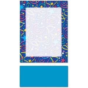 100 Star Confetti Letterhead Sheets and 100 Blue Envelopes 