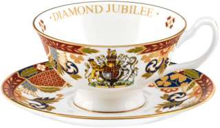 ROYAL WORCESTER QUEEN ELIZABETH II DIAMOND JUBILEE CUP + SAUCER   BNIB 
